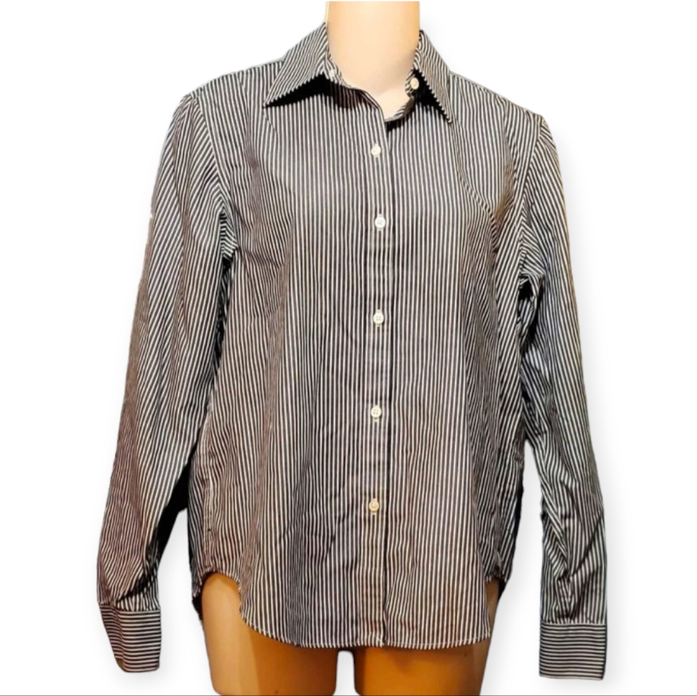 Lauren Ralph Lauren Striped Cotton Non Iron Button Cuffs Buttons Down Shirt / S